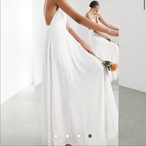 ASOS EDITION White Embellished Maxi Dress